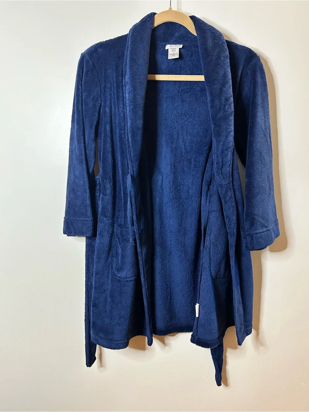 Boys Cherokee Blue Fleece Robe Embroidered Athletics Crest Shawl Collar Travel M